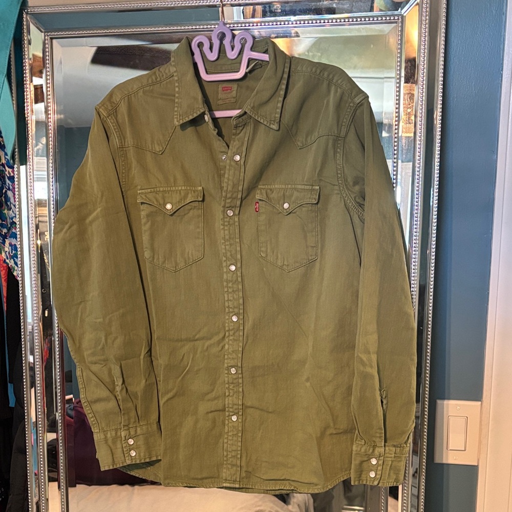 Levi's Olive Green Button-Up Shirt